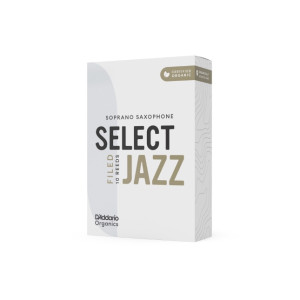 Caixa de 10 palhetas D'ADDARIO Organic Select Jazz Filed para Saxofone Soprano